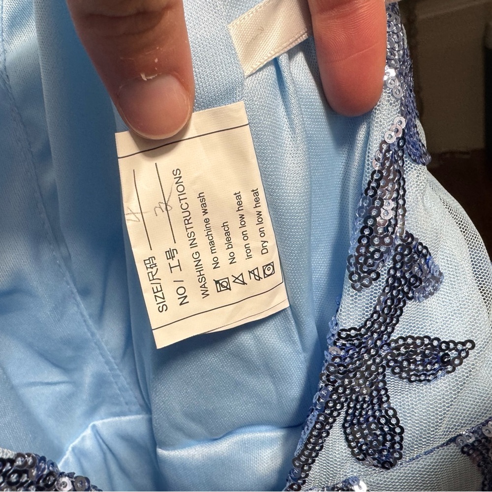 Elegant Blue Sequins Homecoming Dress - Picture 6 of 8